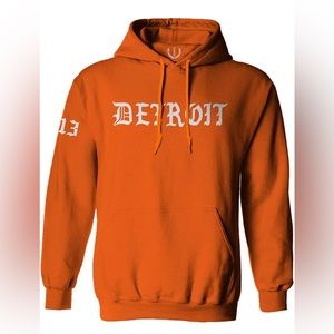 3️⃣1️⃣3️⃣ Detroit 313 orange sweatshirt hoodie, worn once